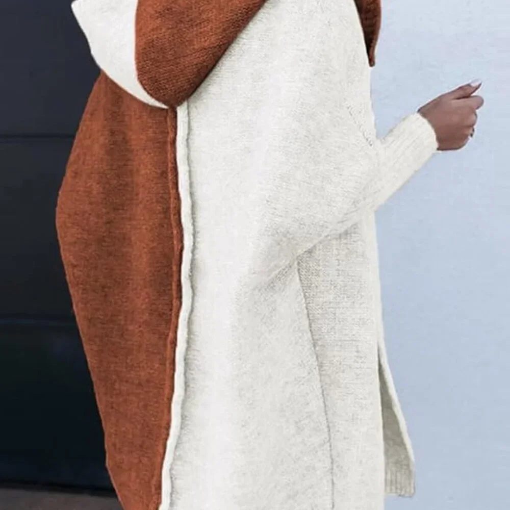 Woman's Open Front Long Sleeve Hooded Knit Cardigan